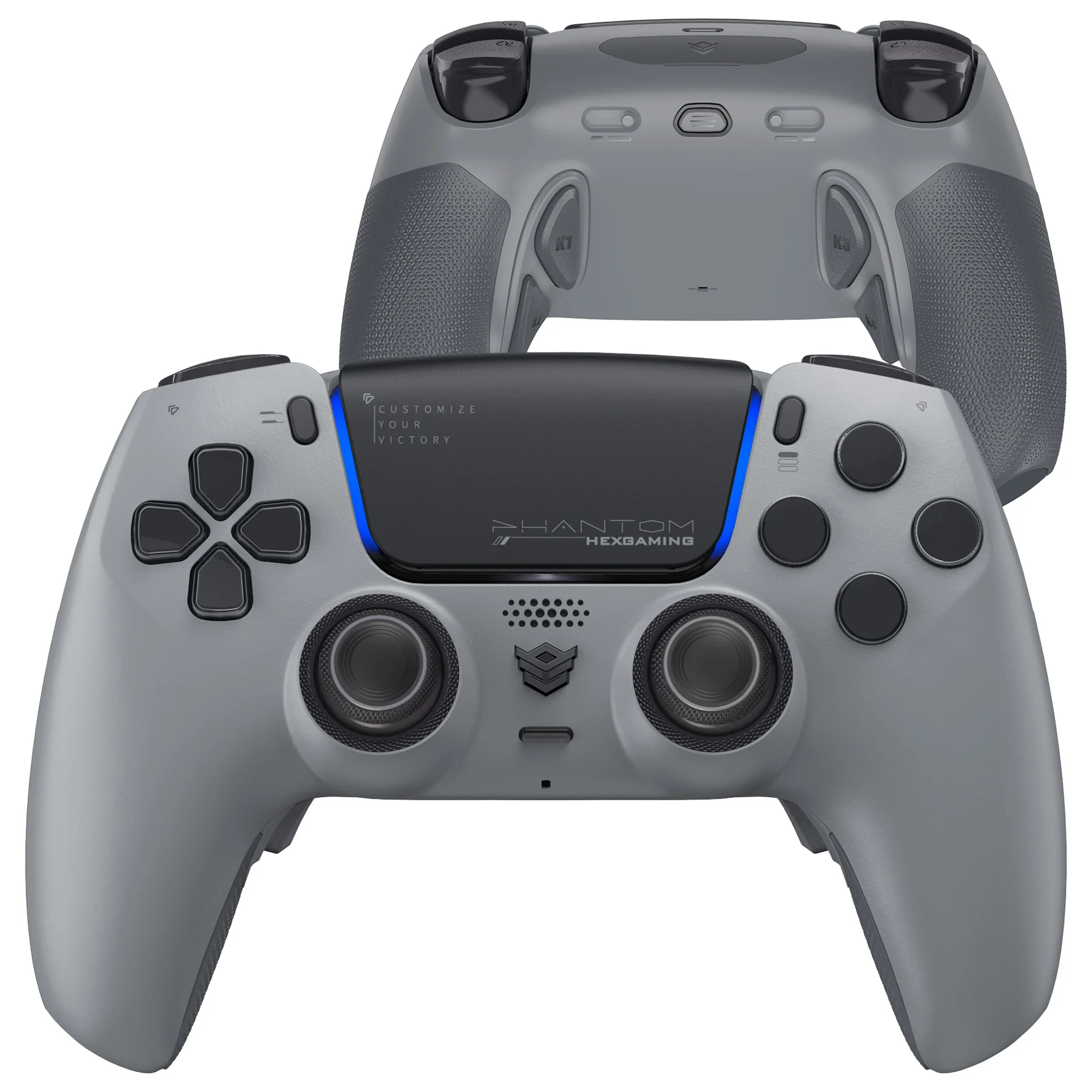 HEXGAMING PHANTOM Controller with Adjustable Triggers for PS5, PC, Mobile - 1994 Gray