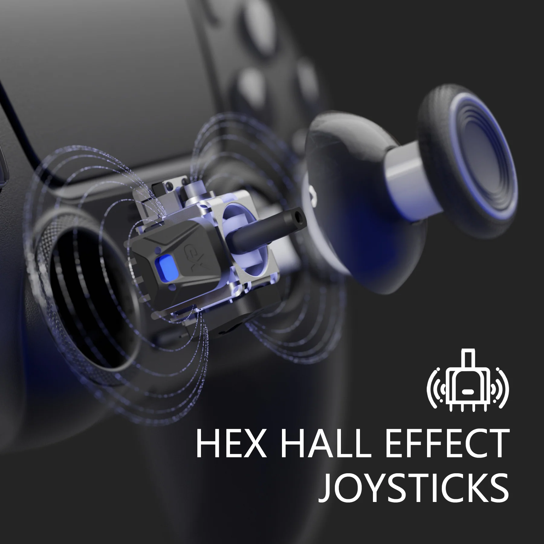 HEXGAMING RIVAL Controller with Hall Effect Joysticks for PS5, PC, Mobile - Black - Image 5