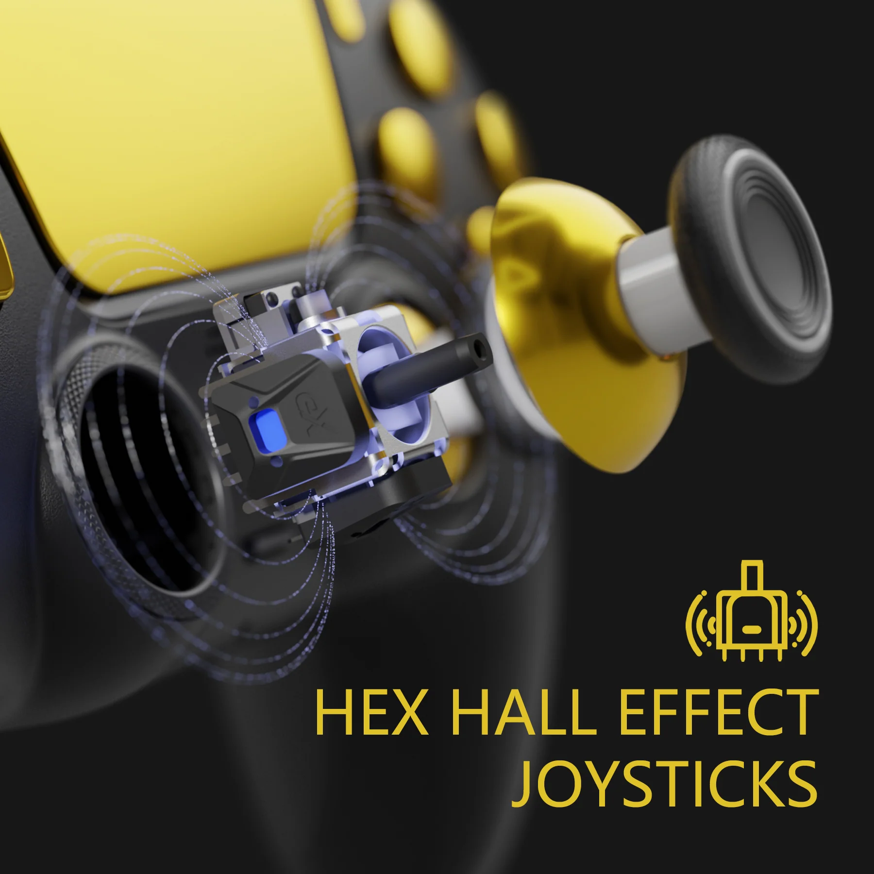 HEXGAMING RIVAL PRO Controller with Hall Effect Joysticks for PS5, PC, Mobile - Blue Flame - Image 6