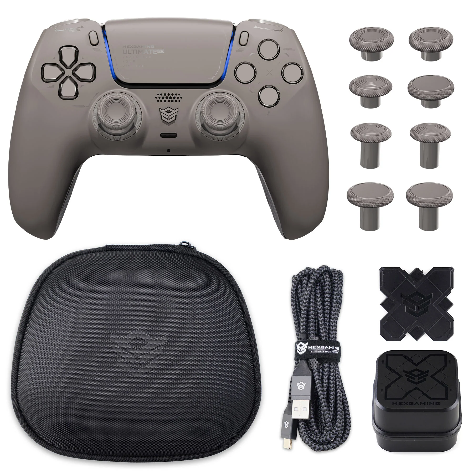 HEXGAMING ULTIMATE PRO Controller with Adjustable Triggers+Charging Cable+Carrying Bag for PS5, PC, Mobile - 8 Styles - Image 5