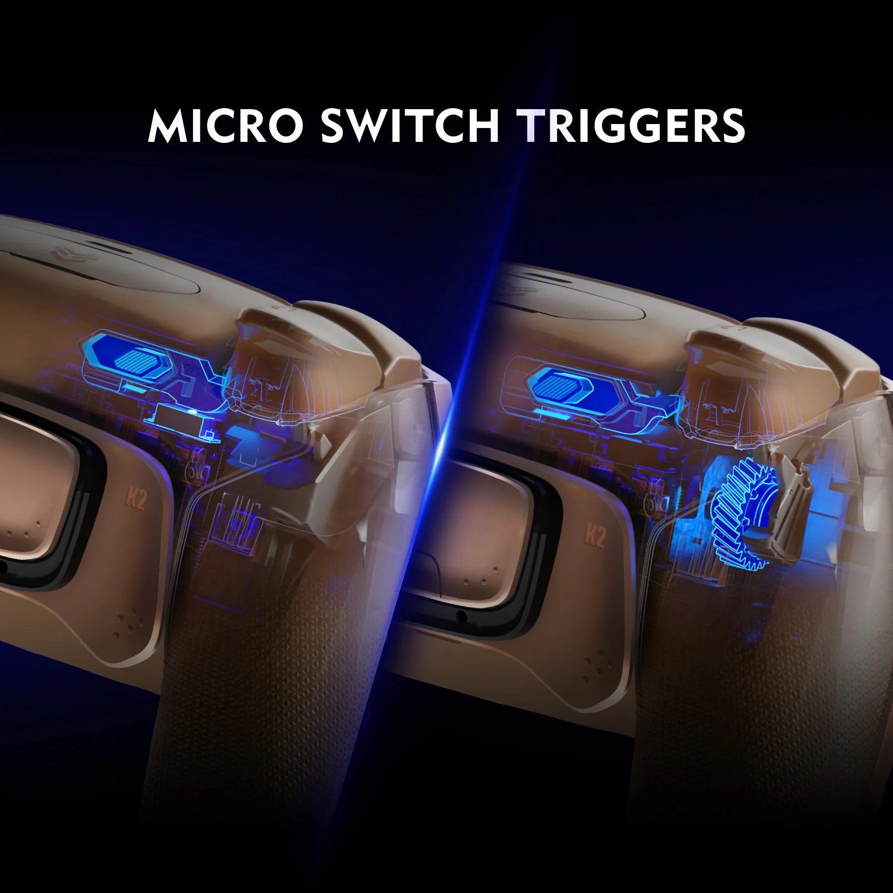 HEXGAMING ULTIMATE PRO Controller with Adjustable Triggers for PS5, PC, Mobile - Hall Effect Stardust Mocha - Image 5