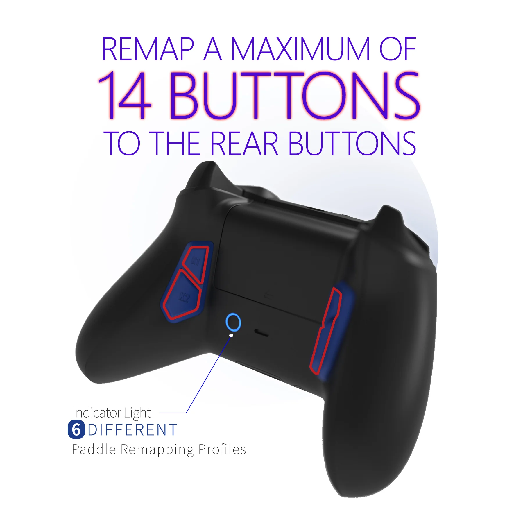 HEXGAMING ULTRA ONE Controller for XBOX, PC, Mobile-Cyber Plague ABXY Labeled - Image 5
