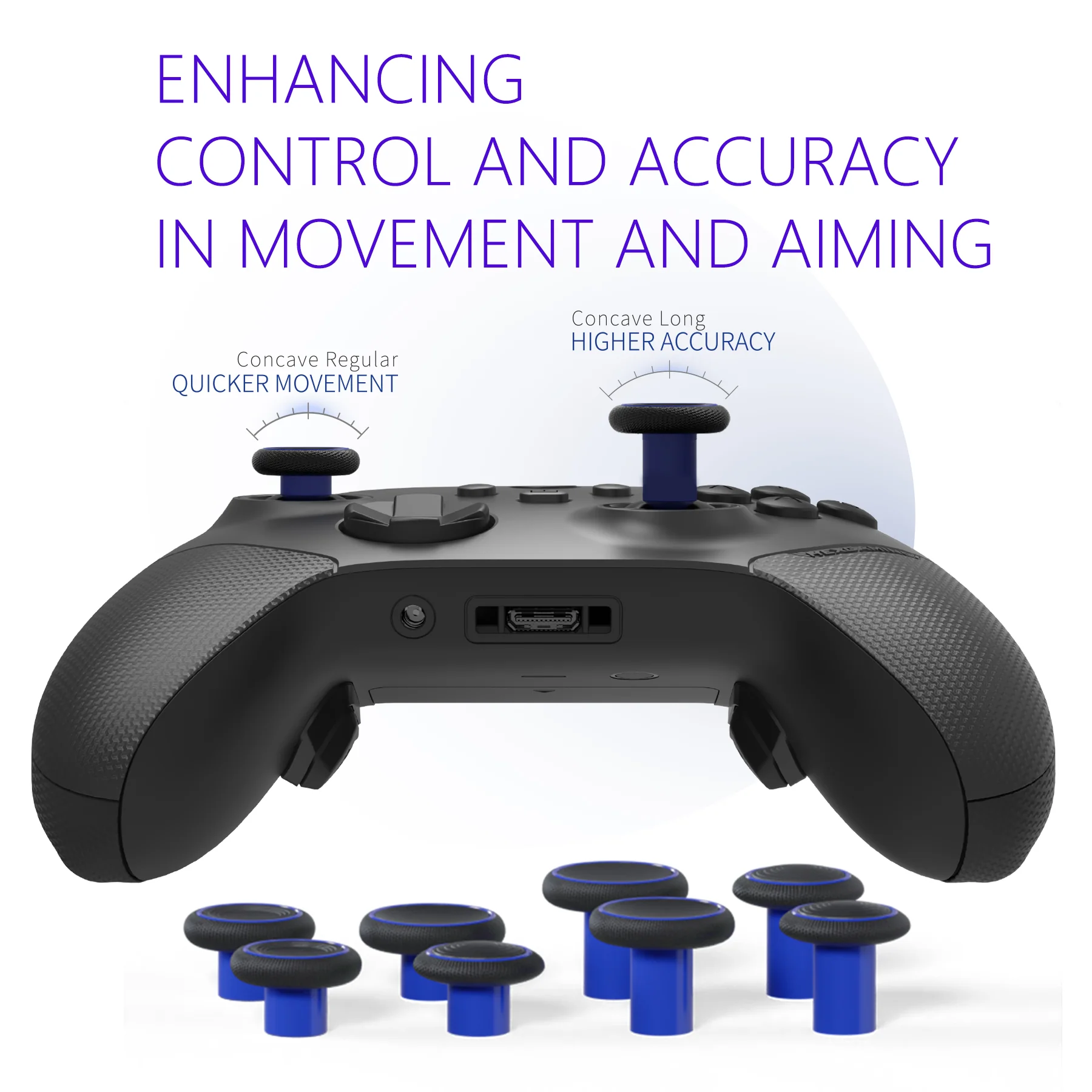 HEXGAMING ULTRA X Controller with TMR Joysticks for XBOX, PC, Mobile - Chaos Purple ABXY Labeled - Image 7